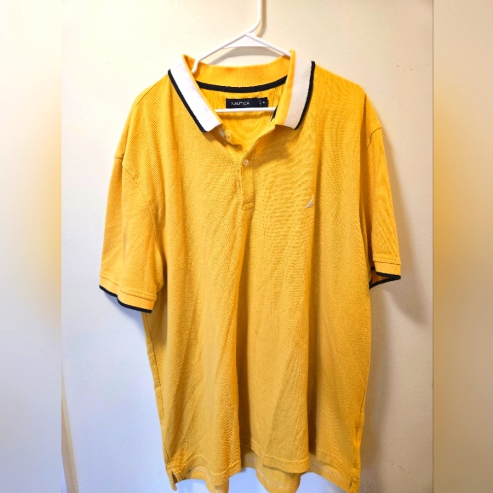 Mens yellow, nautica polo, 3XL